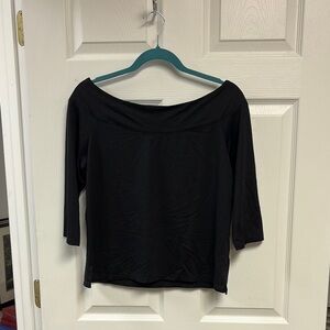 Black 3/4 Sleeve Blouse Classic Style